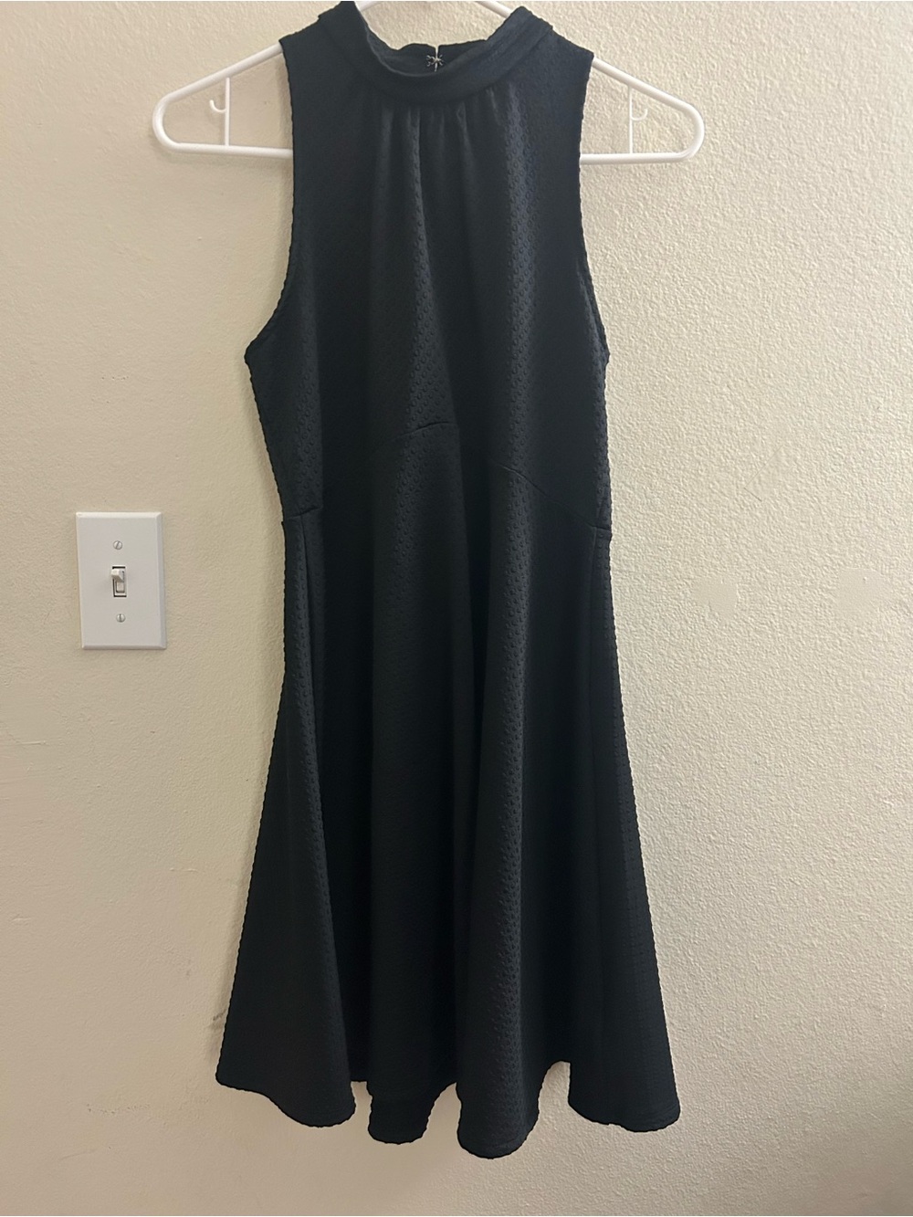 Free People Black Textured Fit & Flare Dress Size SP Sleeveless Classic Feminine